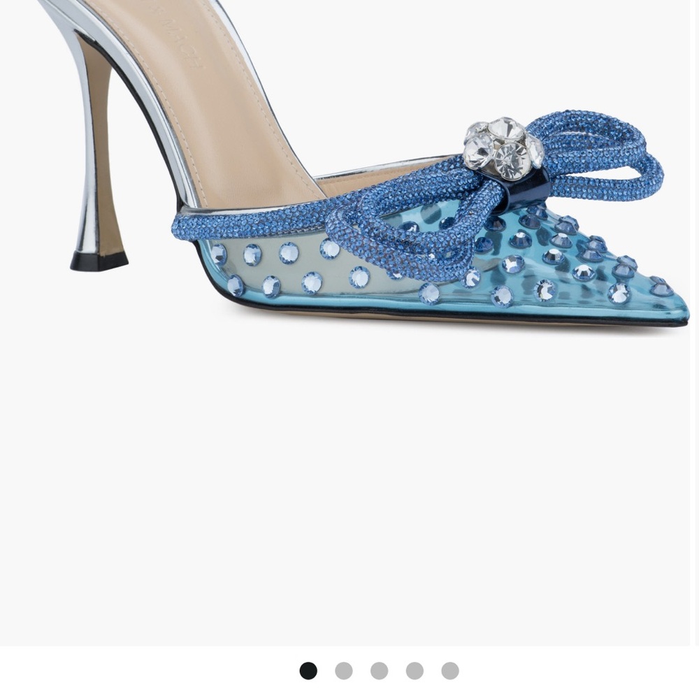 MACH & MACH Blue Crystal Embellished Heels